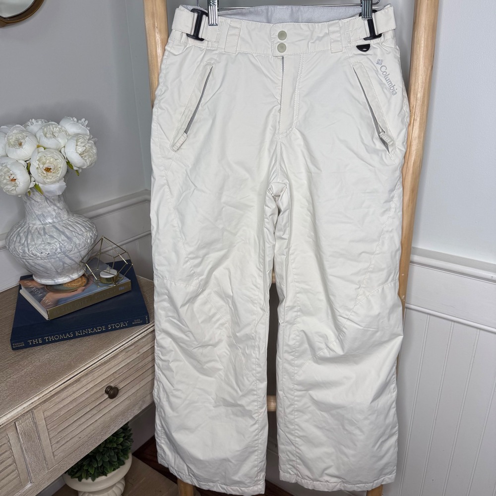 Columbia Omni-Tech Snow Pants Youth 14/16 Cream Insulated Ski Trousers